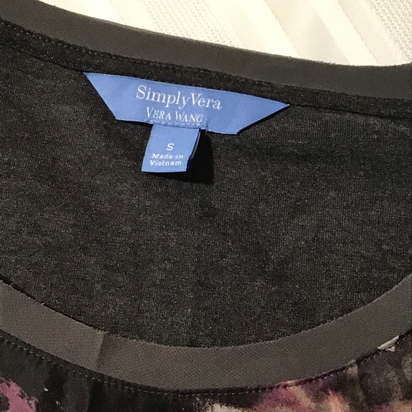 Simply Vera Vera Wang Drop-sleeve‎ Sm Floral Shirt - Picture 6 of 7